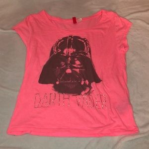 Small bright pink Darth Vader tshirt
